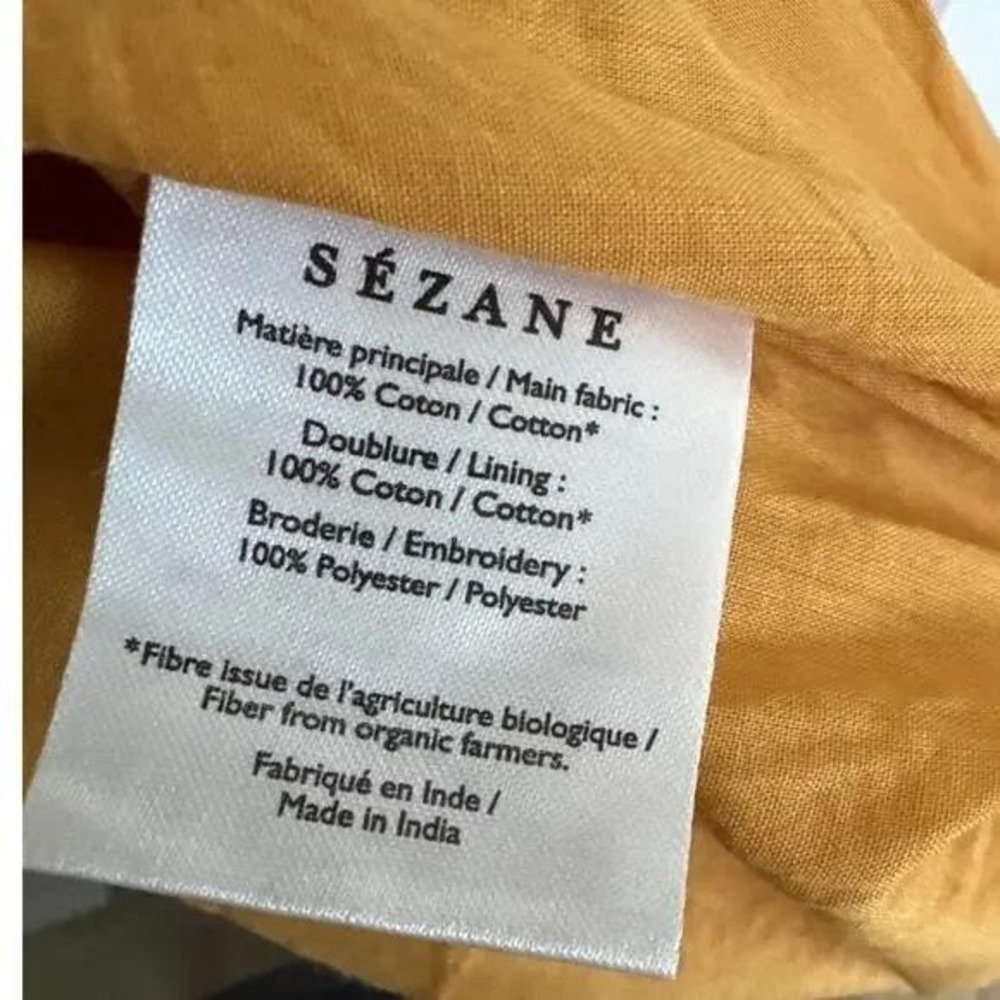 NWT Sézane Albana Maxi Dress - Safran Saffron Yellow - 100% Cotton - Size 38 / 6 - Picture 3 of 8